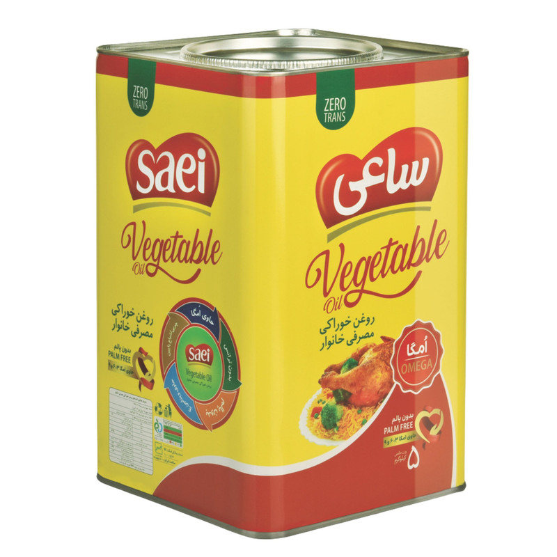 روغن نیمه جامد گیاهی زیرو ترانس ساعی - 5 کیلوگرم