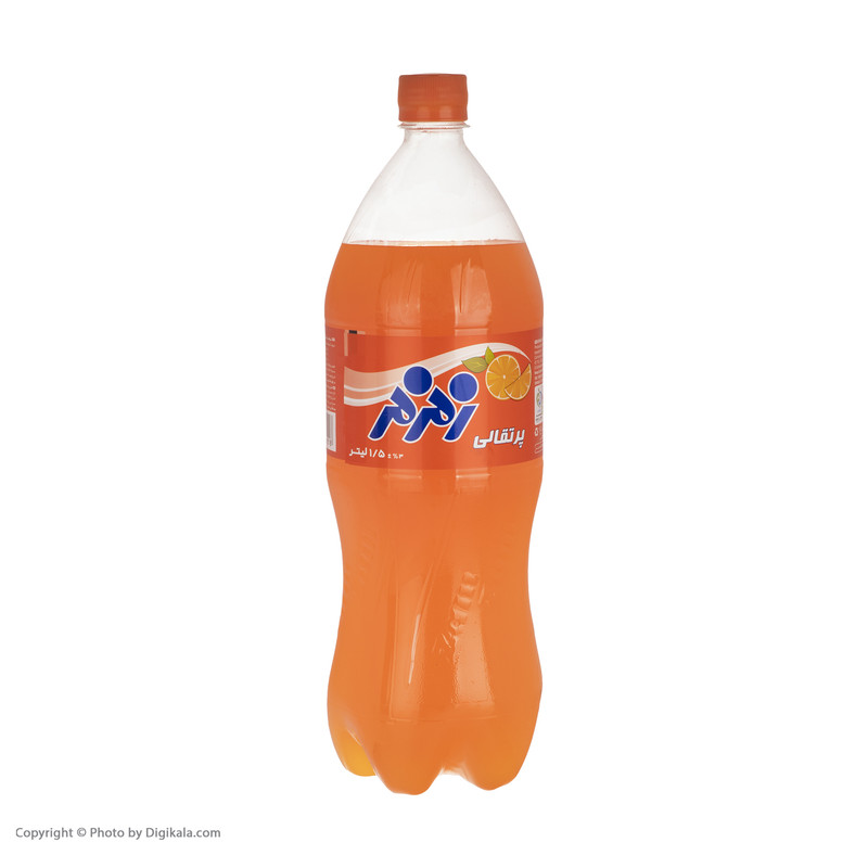 نوشابه پرتقال گاز دار زمزم - 1.5 لیتر