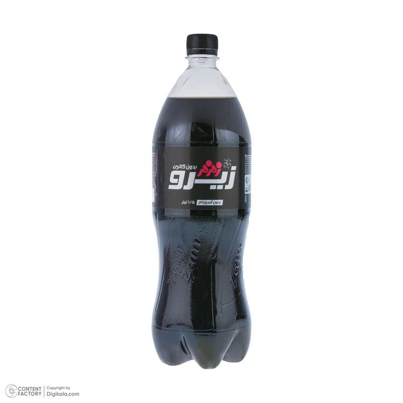 نوشابه گازدار زیرو با طعم کولا زمزم - 1.5 لیتر