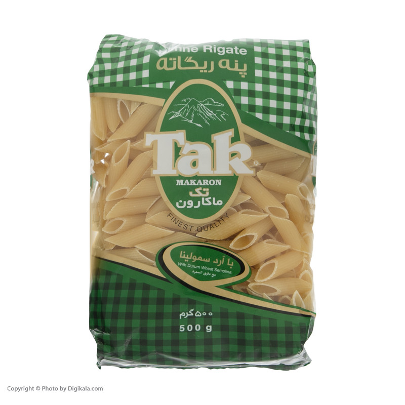 ماکارونی پنه ریگاته تک ماکارون مقدار 500 گرمی